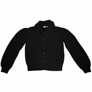 New Kids Ruffle Collar Cardigan in True Black Size XLarge